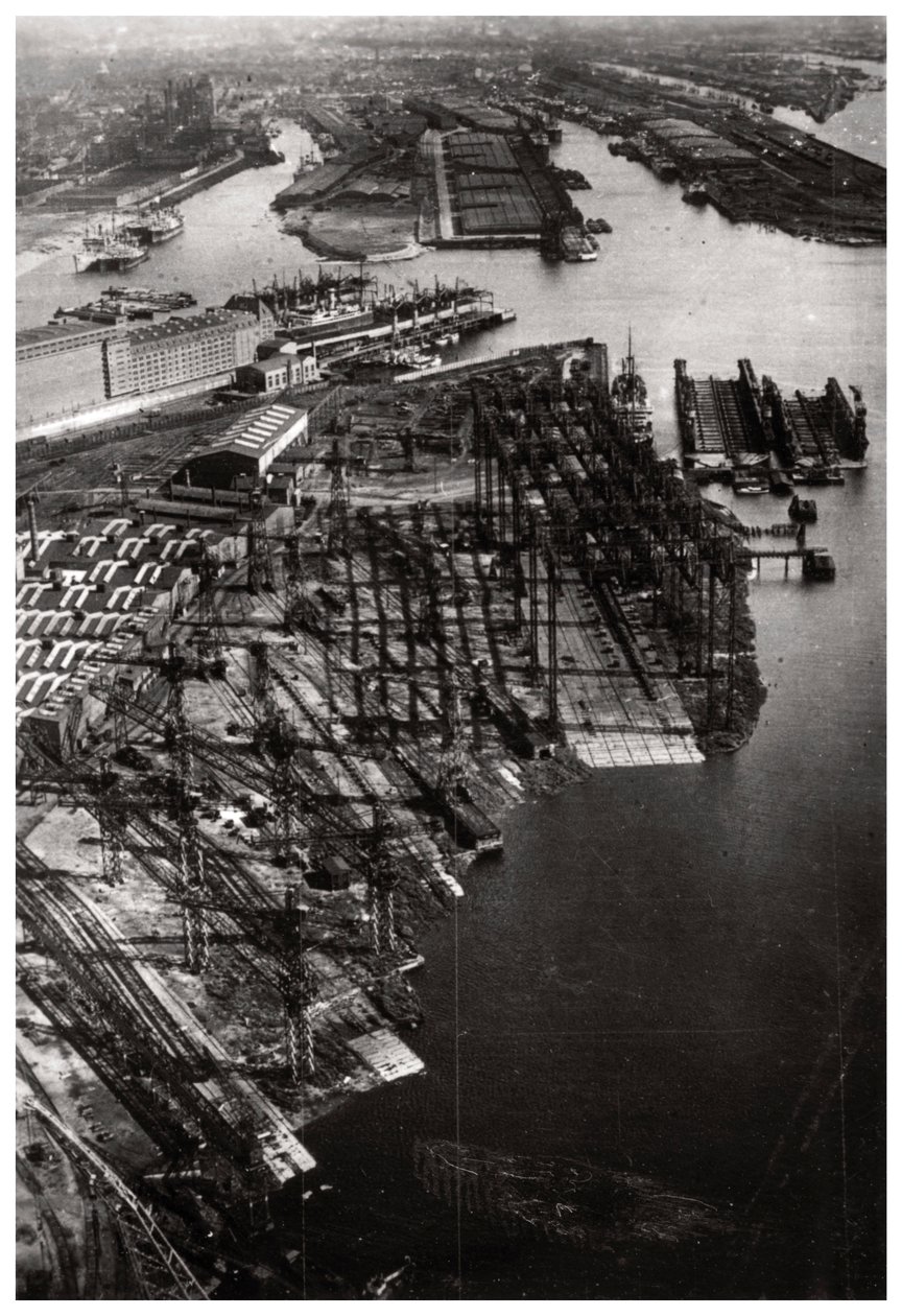 Luftfoto av Bremer Vulkan-verftet, Bremen, Tyskland, fra en Zeppelin, c1931 1933 av Unbekannt