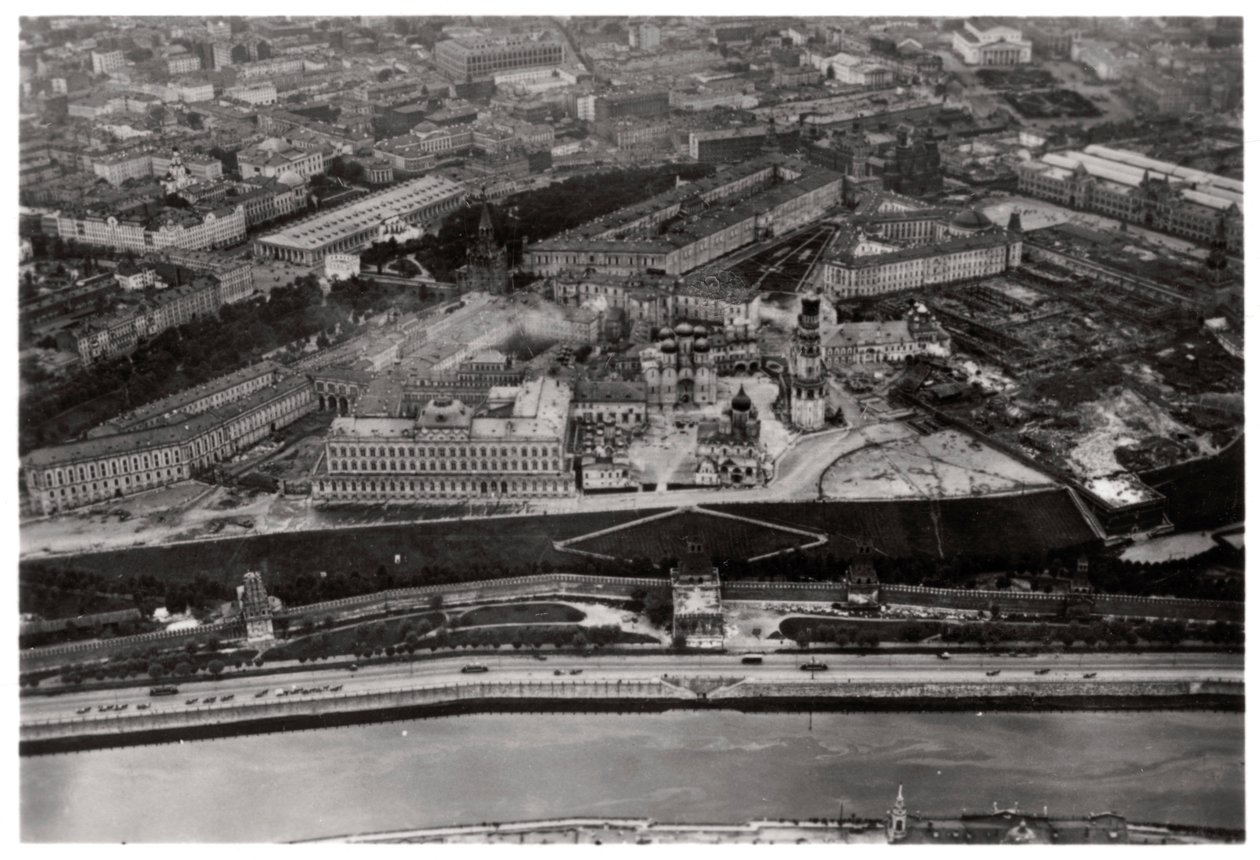 Luftfoto av Kreml, Moskva, USSR, fra en Zeppelin, 1930 1933 av Unbekannt