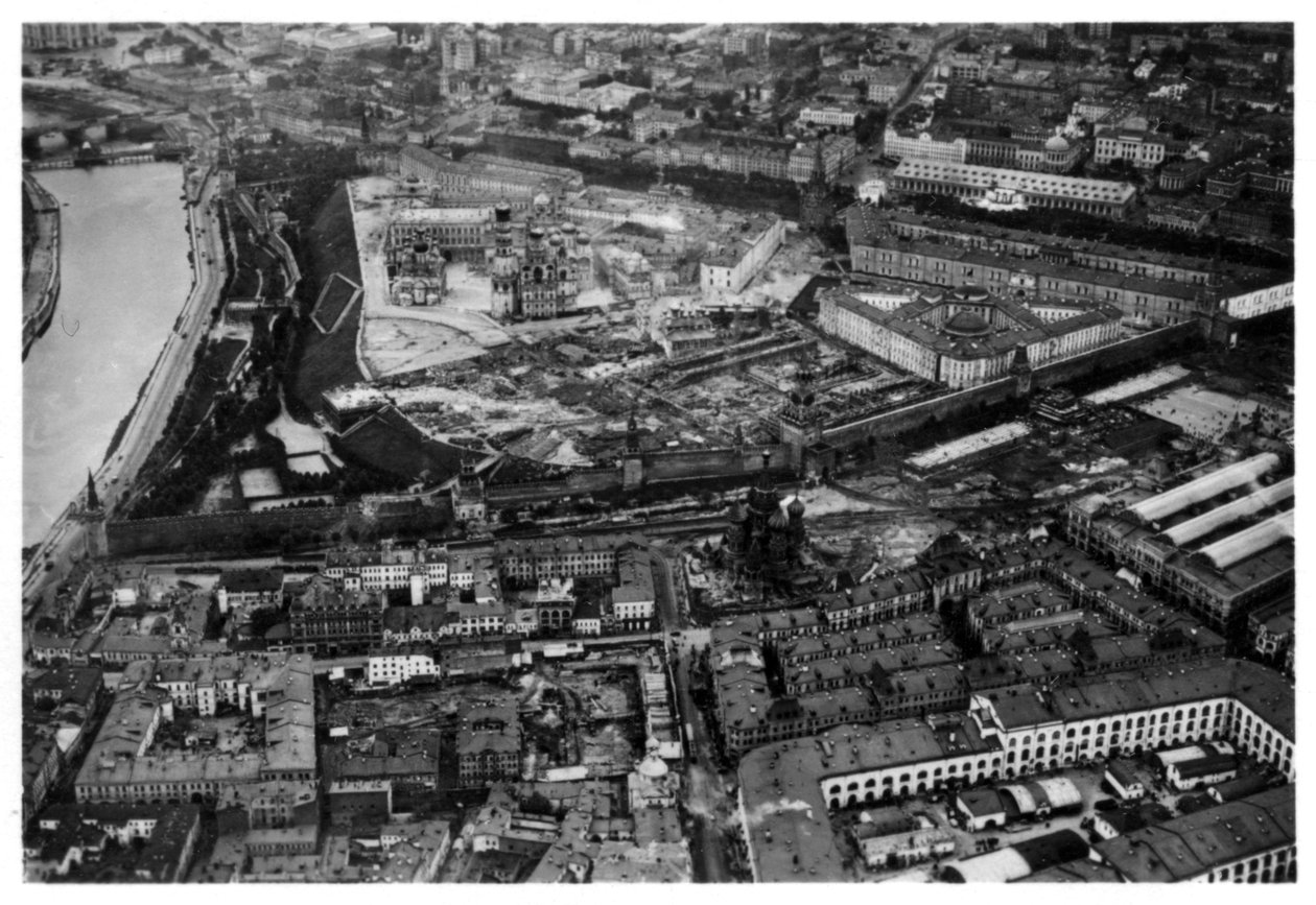 Luftfoto av Kreml, Moskva, USSR, fra en Zeppelin, 1930 1933 av Unbekannt