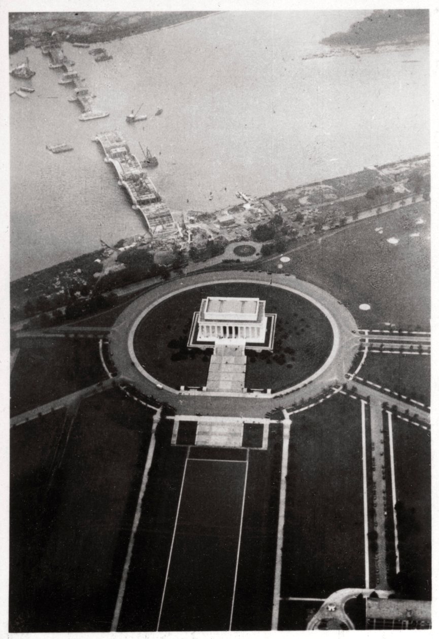 Luftfoto av Lincoln Memorial, Washington DC, USA, fra en Zeppelin, 1928 1933 av Unbekannt