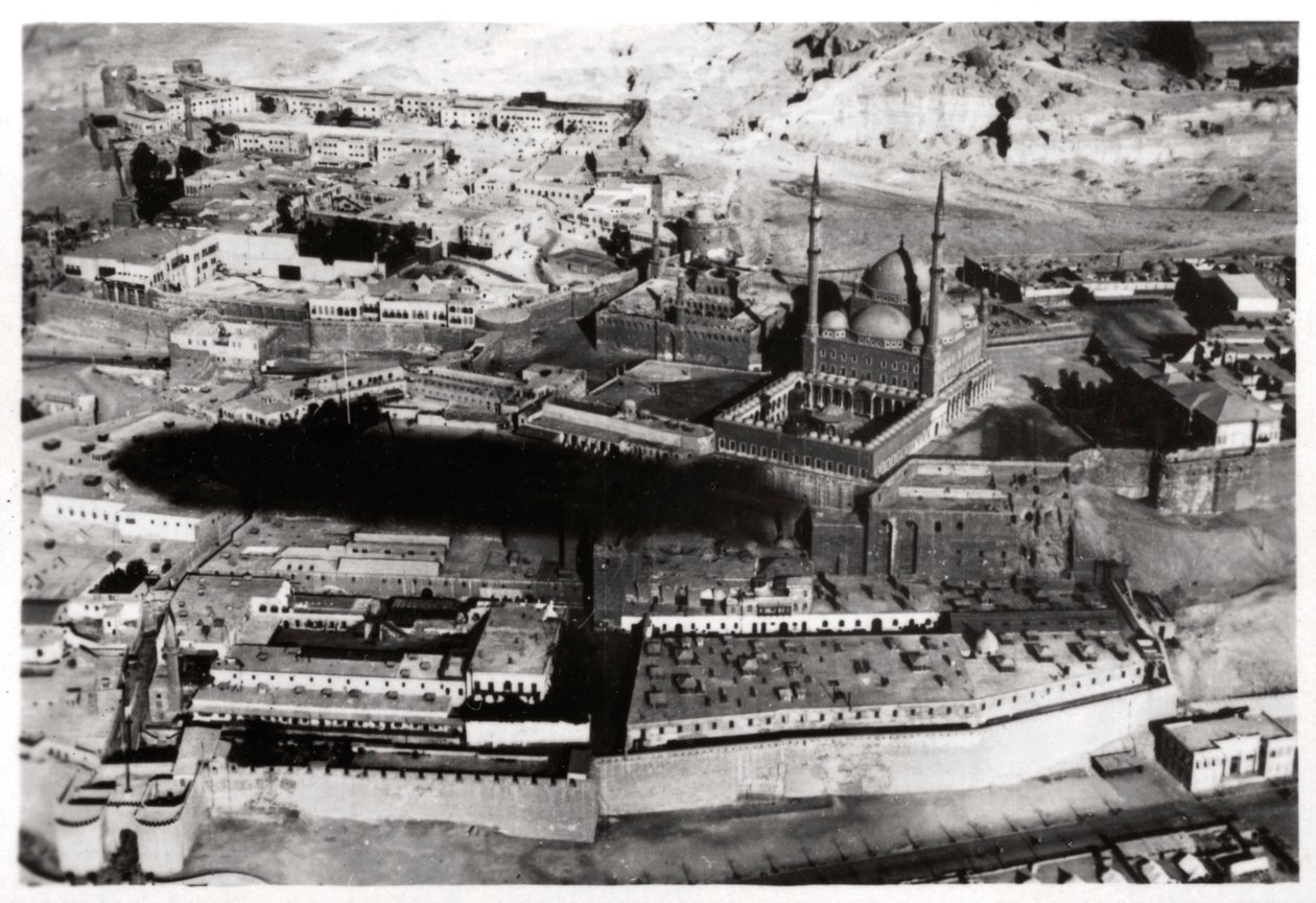 Luftfoto av moskeen til Muhammad Ali Pasha, Kairo, Egypt, fra en Zeppelin, 1931 1933 av Unbekannt