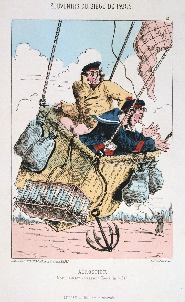 Aerostier, beleiring av Paris, 1870-1871 av Unbekannt
