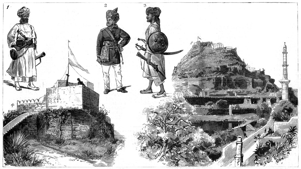 Afghanere og bilder av Hyderabad, Sentral-India, 1888 av Unbekannt