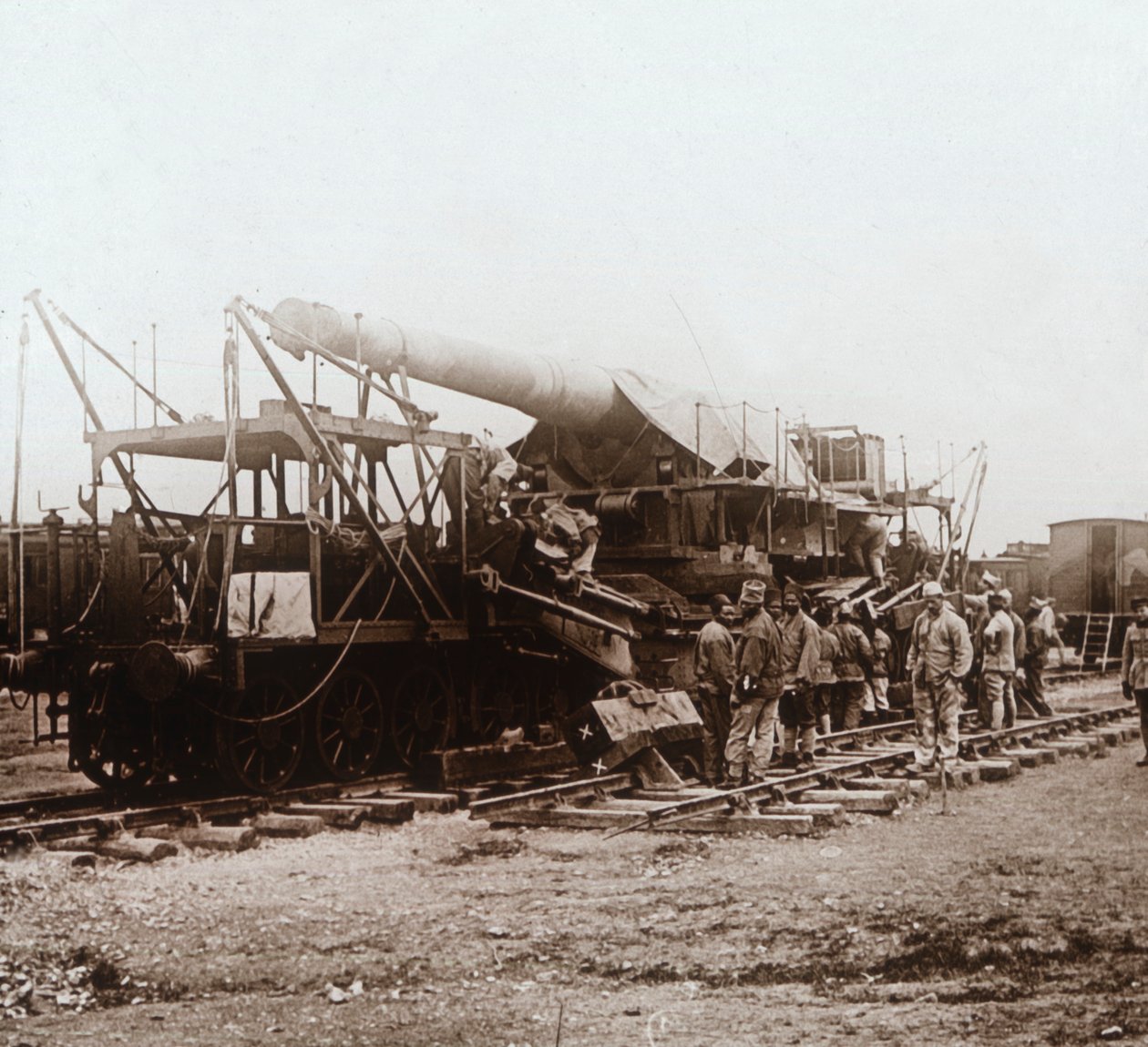 Afrikanske tropper og tungt artilleri, Champagne, Nord-Frankrike, c1914-c1918 av Unbekannt