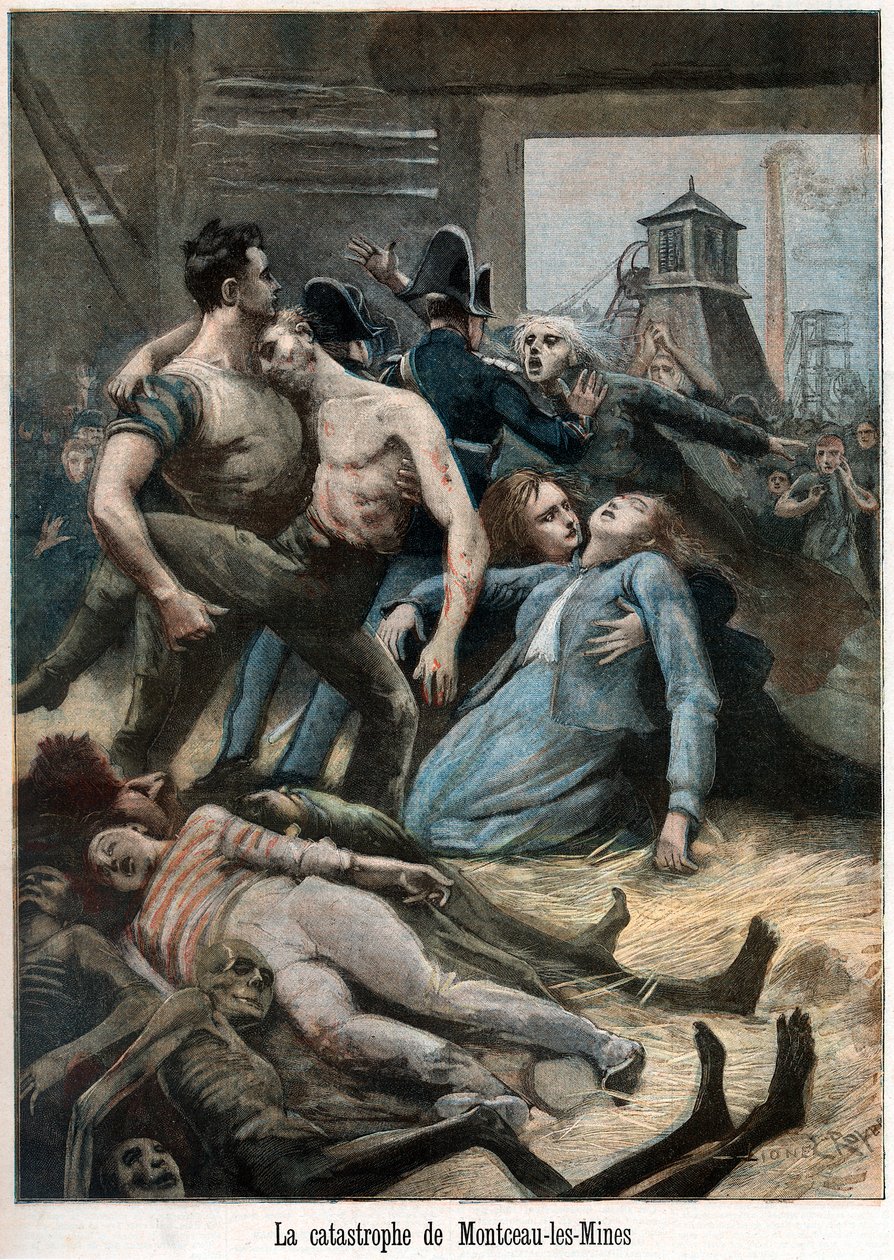 Etterdønningene av en gruveulykke, Montceau-les-Mines, Frankrike, 1895 av Unbekannt