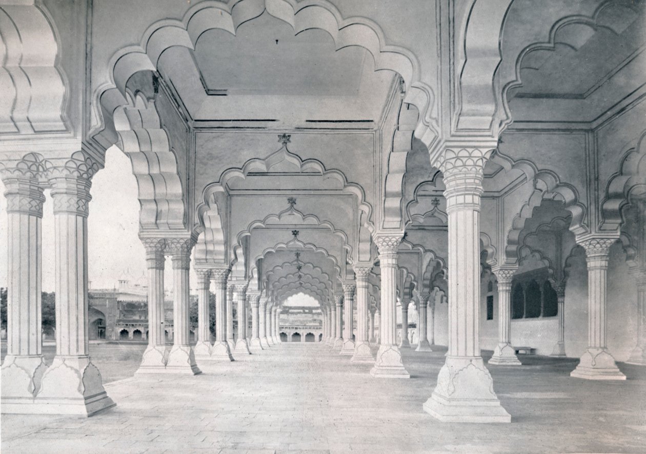Agra. Dewan-i-am, eller Hall of Public Audience, c1910. av Unbekannt
