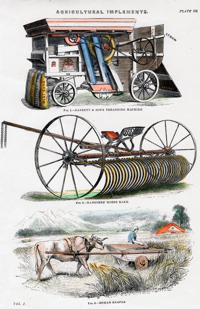 Landbruksredskaper, 1800-tallet av Unbekannt