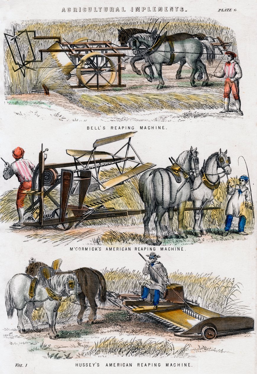 Landbruksredskaper, 1800-tallet av Unbekannt
