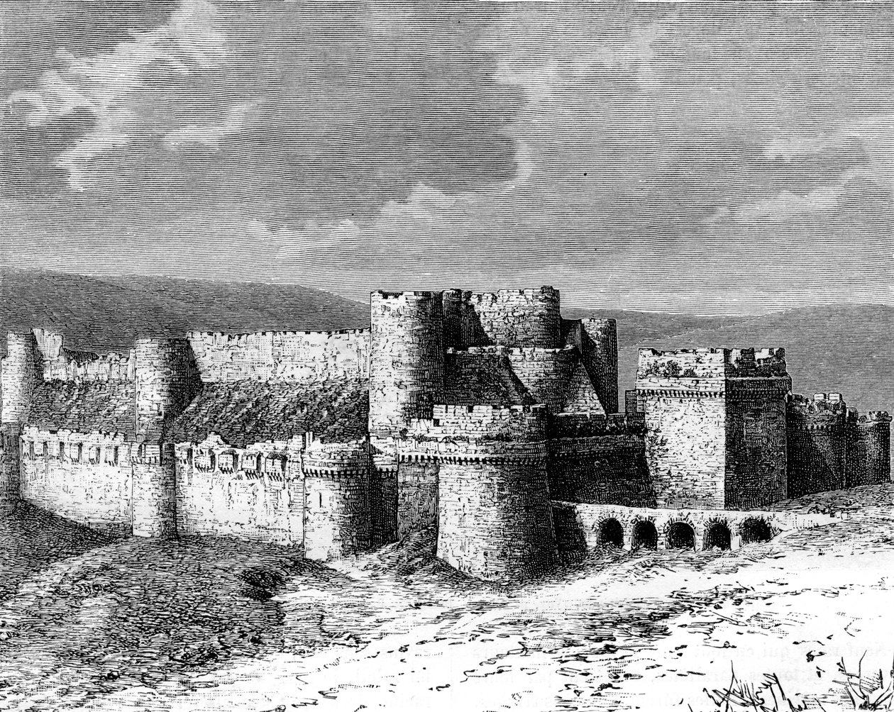 Al Karak slott, 1800-tallet av Unbekannt
