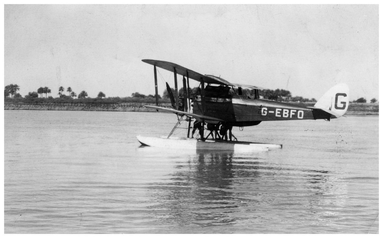 Alan Cobhams De Havilland DH50 lander på Tigris, Irak, 1926 av Unbekannt