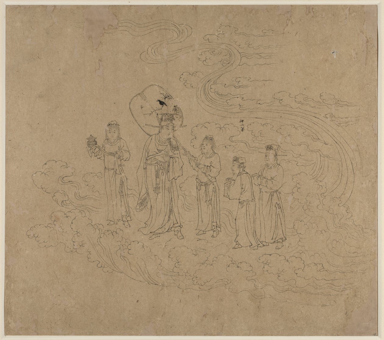 Album med daoistiske og buddhistiske temaer: Procession of Daoist Deities: Leaf 10, 1200-tallet. av Unbekannt