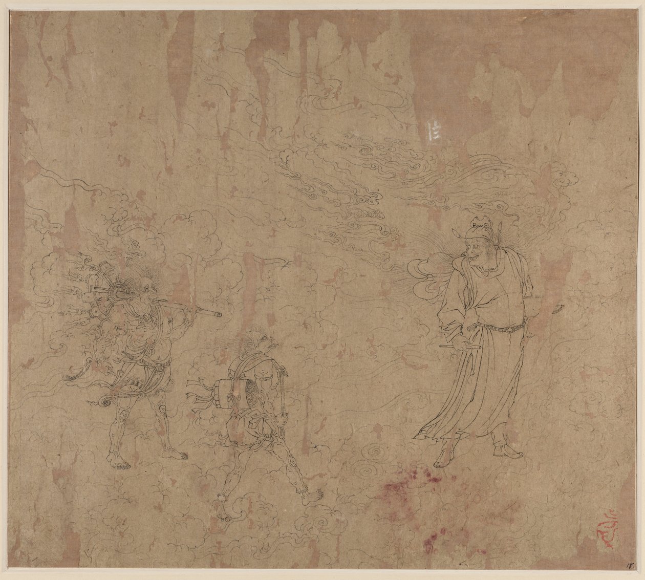 Album med daoistiske og buddhistiske temaer: Procession of Daoist Deities: Leaf 18, 1200-tallet. av Unbekannt