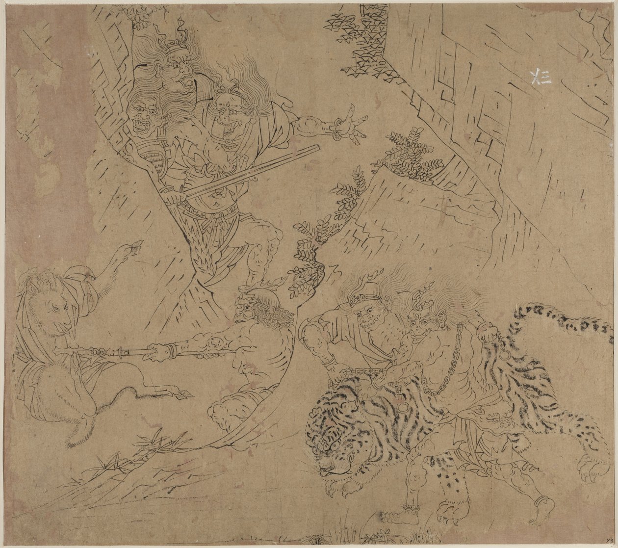 Album med daoistiske og buddhistiske temaer: Search the Mountain: Leaf 43, 1200-tallet. av Unbekannt