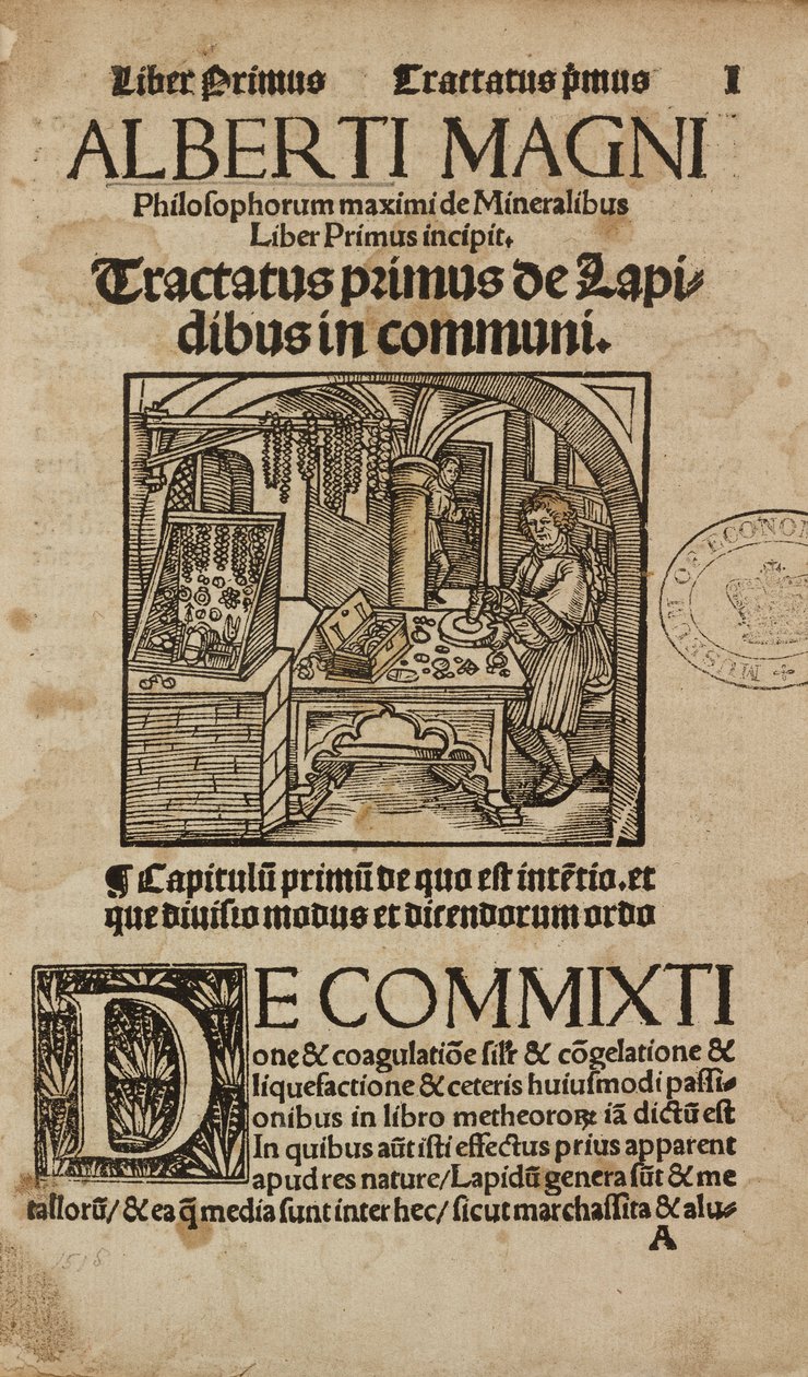 Alchemy & Early Chemistry Tittelside til et middelaldersk tysk verk om mineralogi og alkymi av Unbekannt