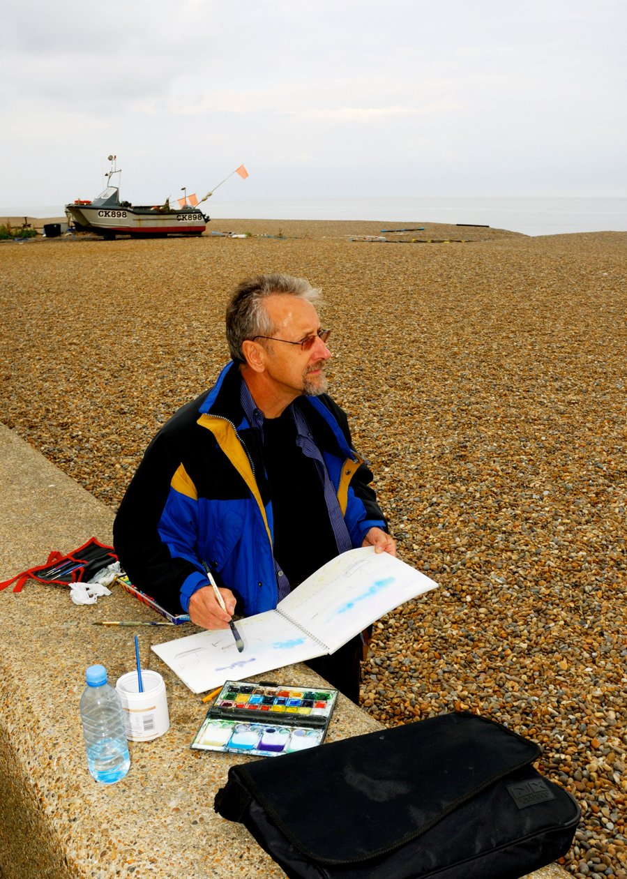 Aldeburgh strand - akvarell av Unbekannt
