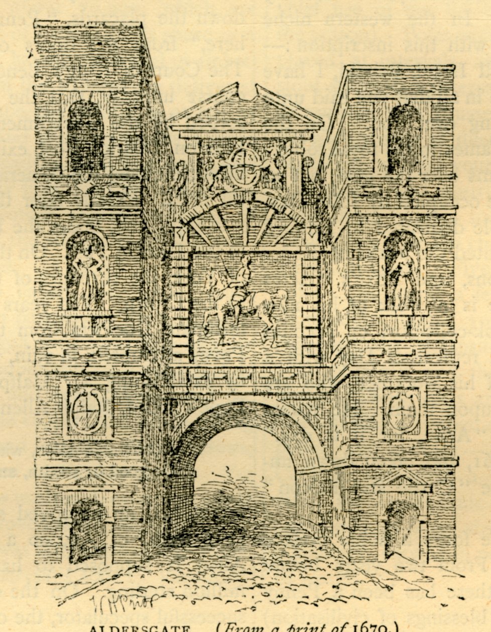 Aldersgate, 1670, c1872. av Unbekannt