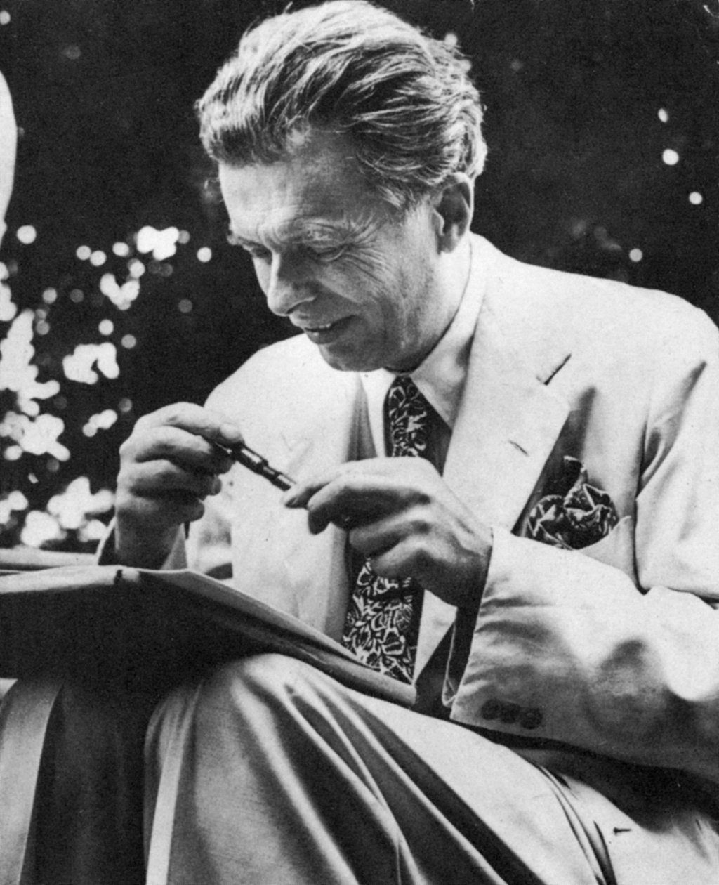 Aldous Leonard Huxley 1894-1963, engelsk essayist og romanforfatter, c1950-tallet av Unbekannt