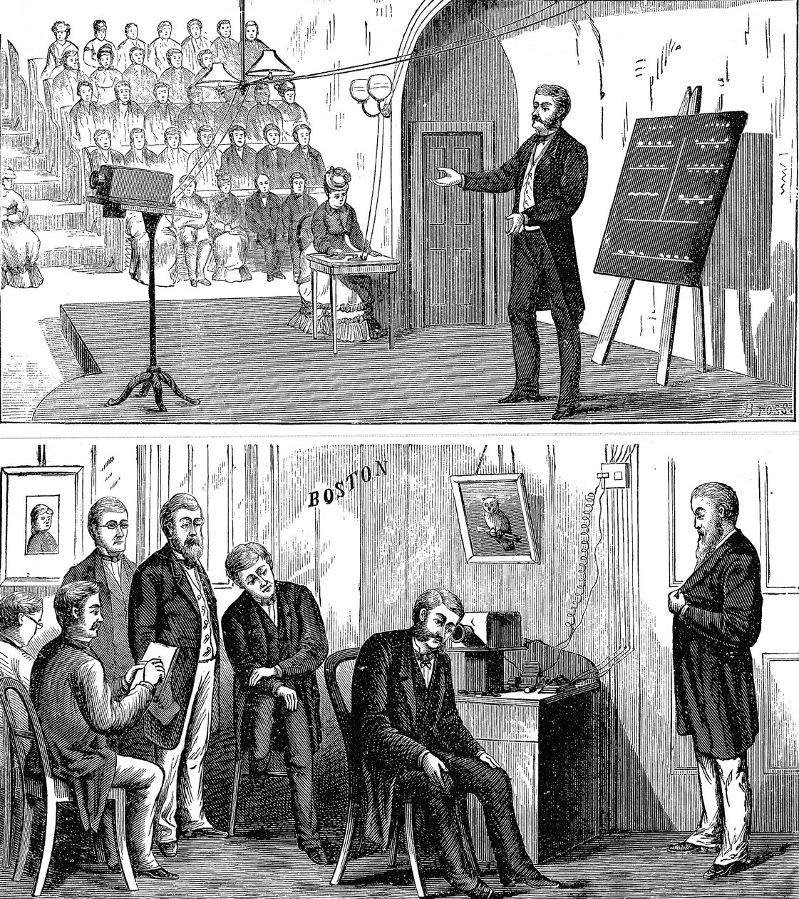 Alexander Graham Bell 1847-1922, skotskfødt amerikansk oppfinner, 1877 1890 av Unbekannt