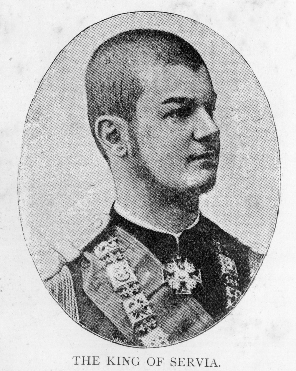 Alexander I, konge av Serbia (litho) av Unbekannt