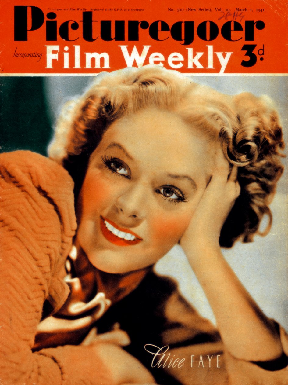 Alice Faye 1915-1998, amerikansk skuespillerinne, 1941 av Unbekannt
