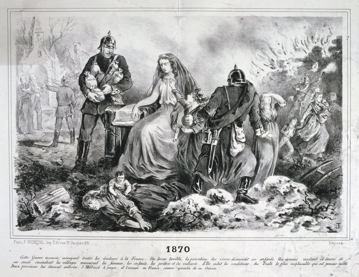 Allegorisk tegneserie, fransk-prøyssisk krig, 1870-1871 av Unbekannt