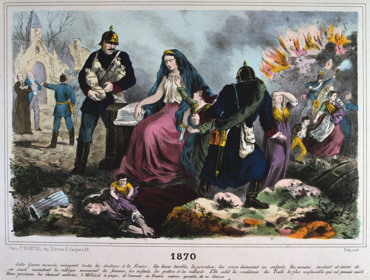 Allegori av Frankrike av 1870, fransk-prøyssisk krig, 1870-1871. av Unbekannt