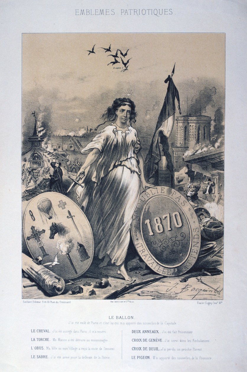 Allegori over franske patriotiske emblemer, 1870 av Unbekannt