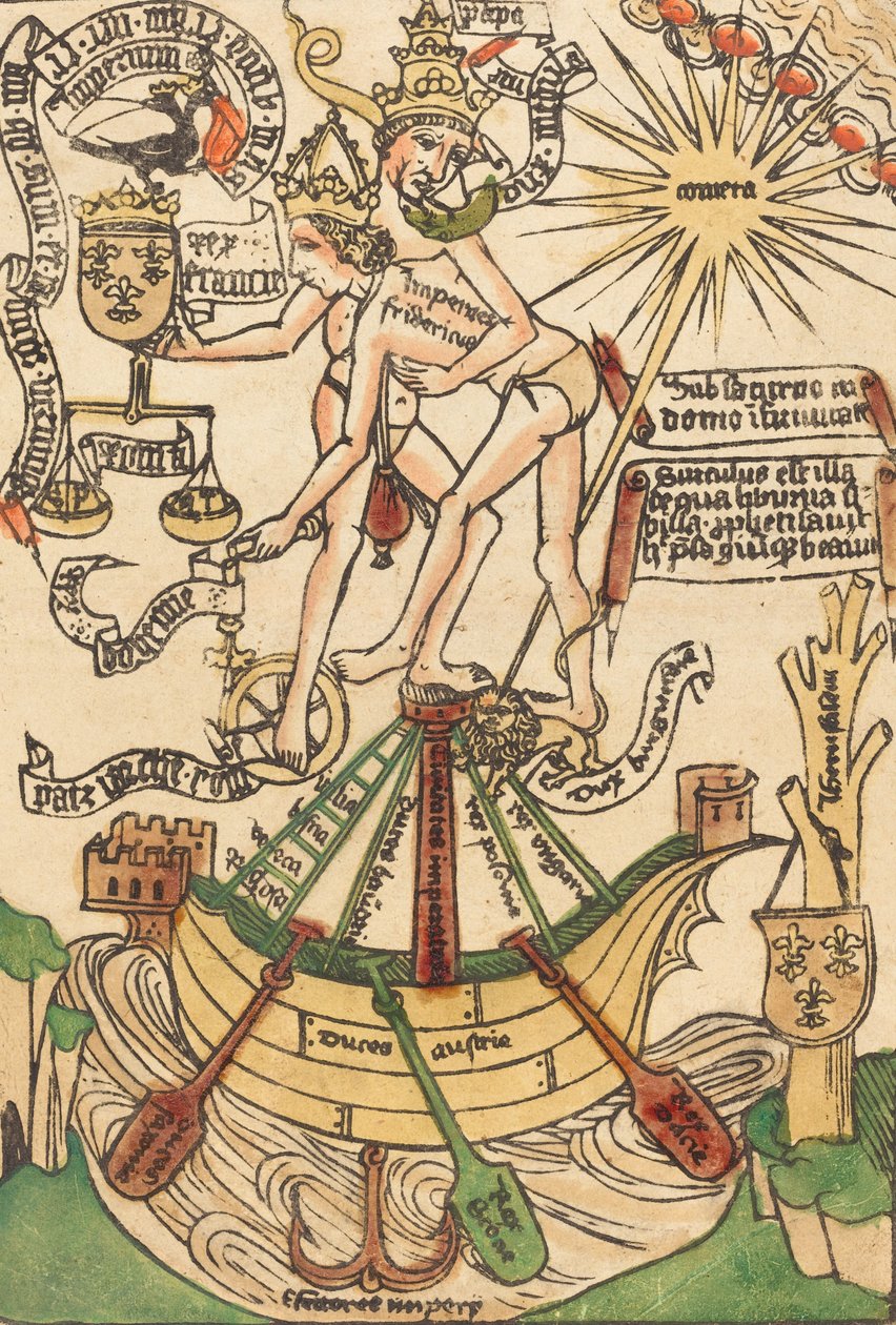 Allegori om møtet mellom pave Paul II og keiser Frederick III, ca. 1470. av Unbekannt