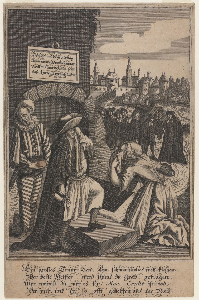 Allegory on the Death of Credit, tidlig på 1700-tallet. av Unbekannt