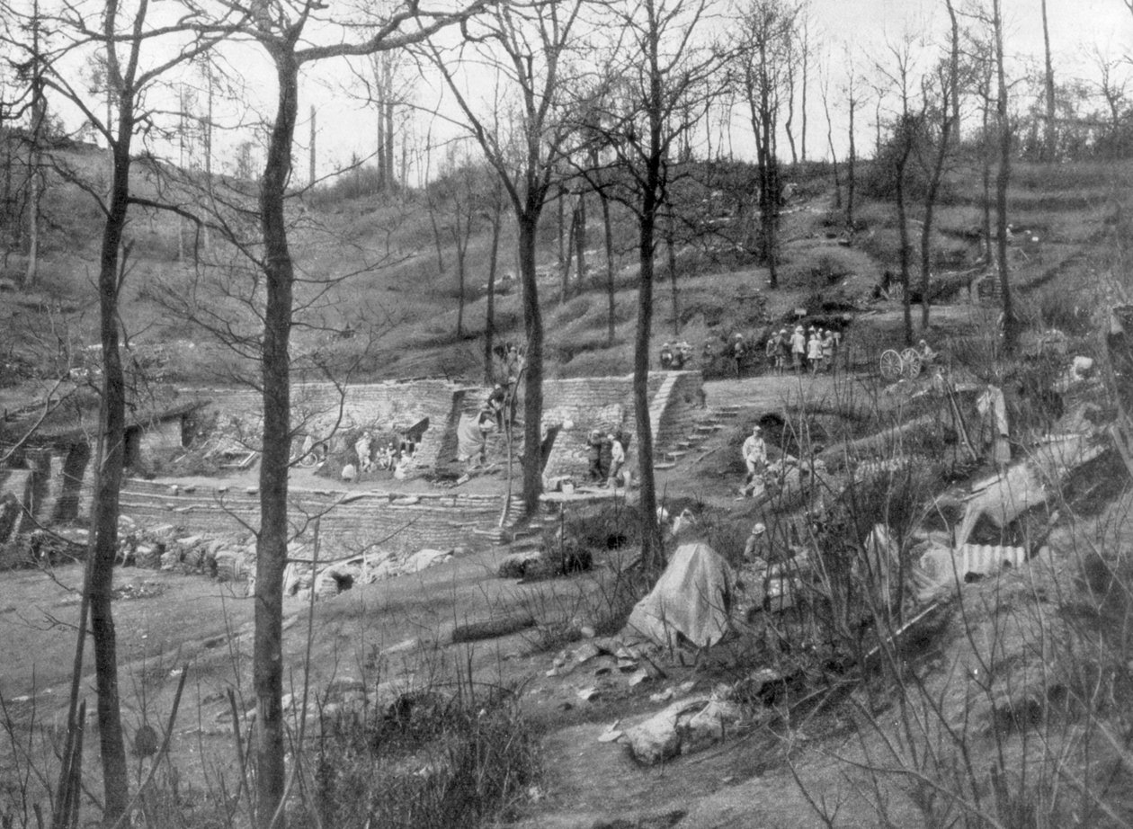 Alliert kommandopost på Mount Kemmel nær Ypres, Belgia, 23. april 1918 av Unbekannt