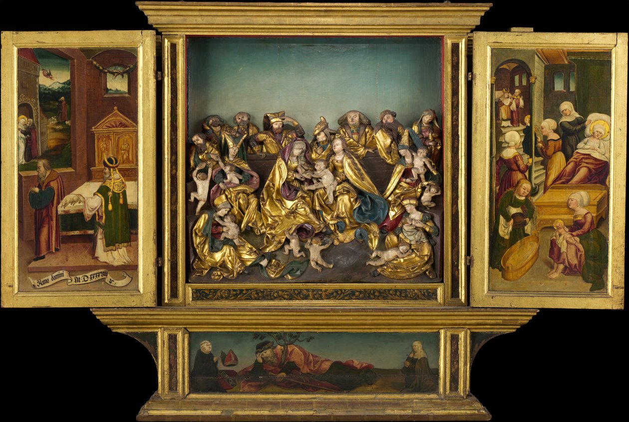 Altertavle med scener fra Jomfruens liv, tysk, 1548. av Unbekannt