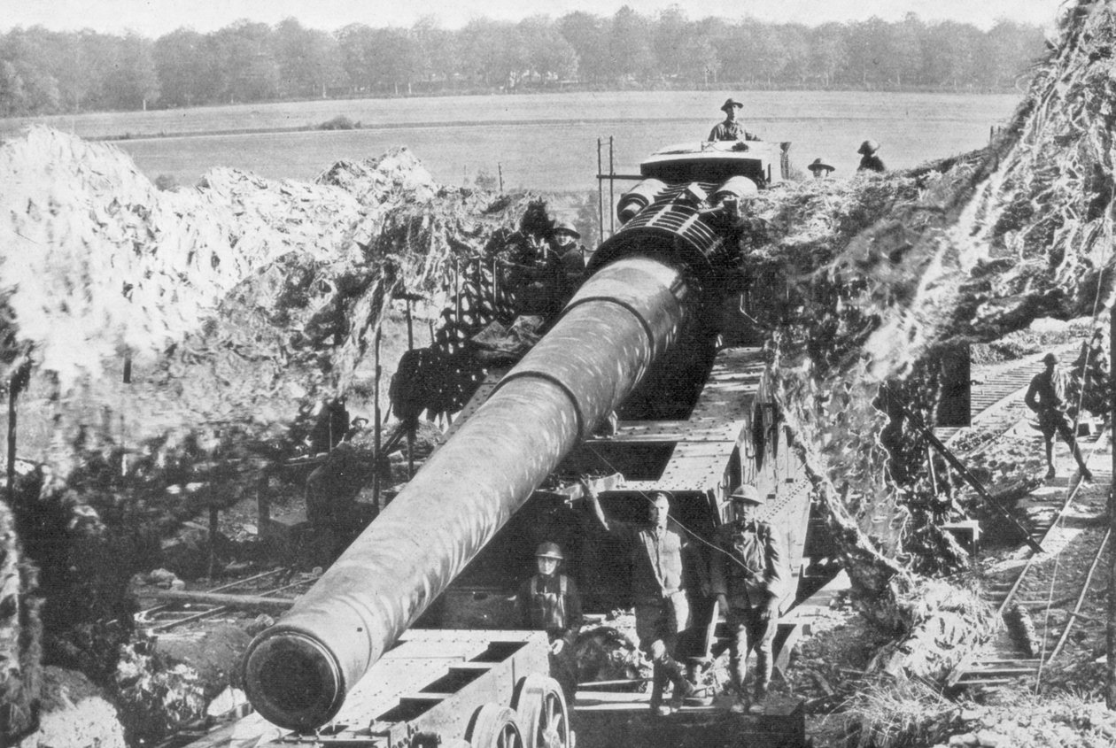 Amerikansk 14-tommers jernbanepistol, Meuse-Argonne-offensiven, Frankrike, 1918 av Unbekannt