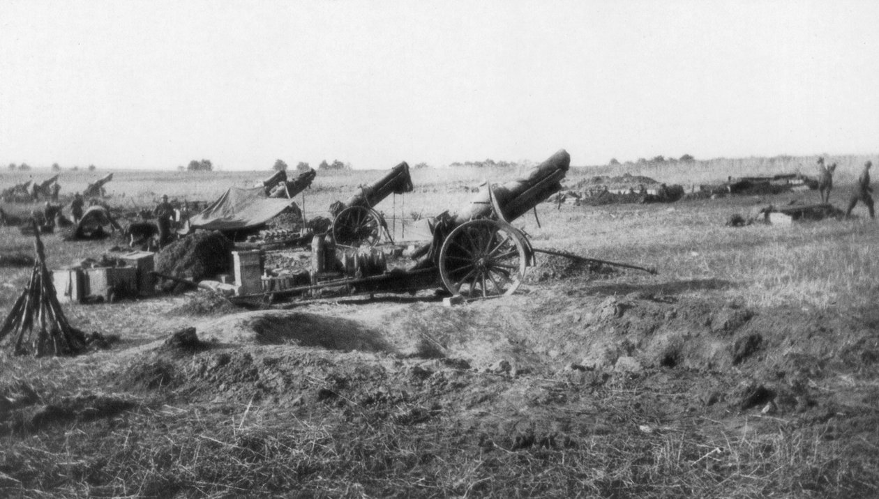 Amerikansk 155. artilleribatteri, sør for Soissons, Frankrike, 18. juli 1918 av Unbekannt