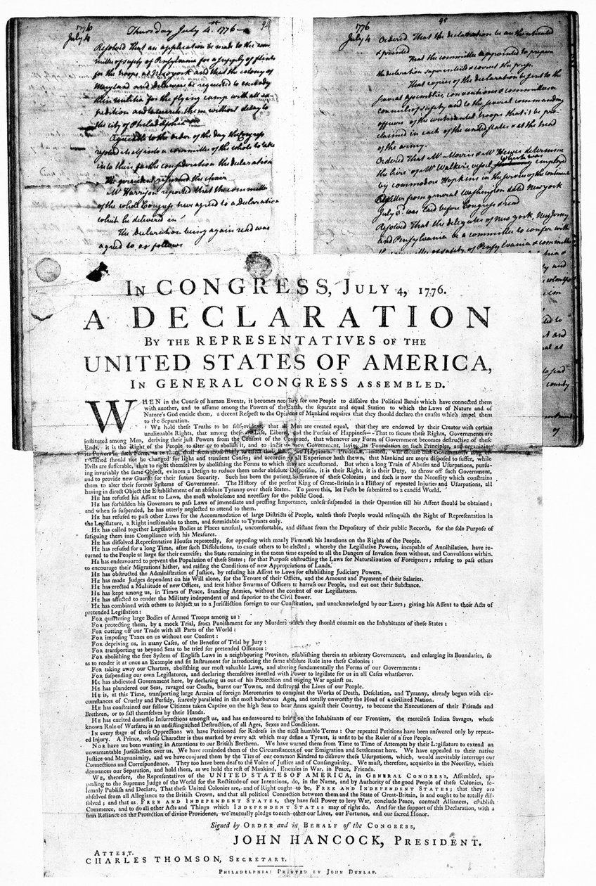 Amerikansk uavhengighetserklæring, 4. juli 1776 av Unbekannt