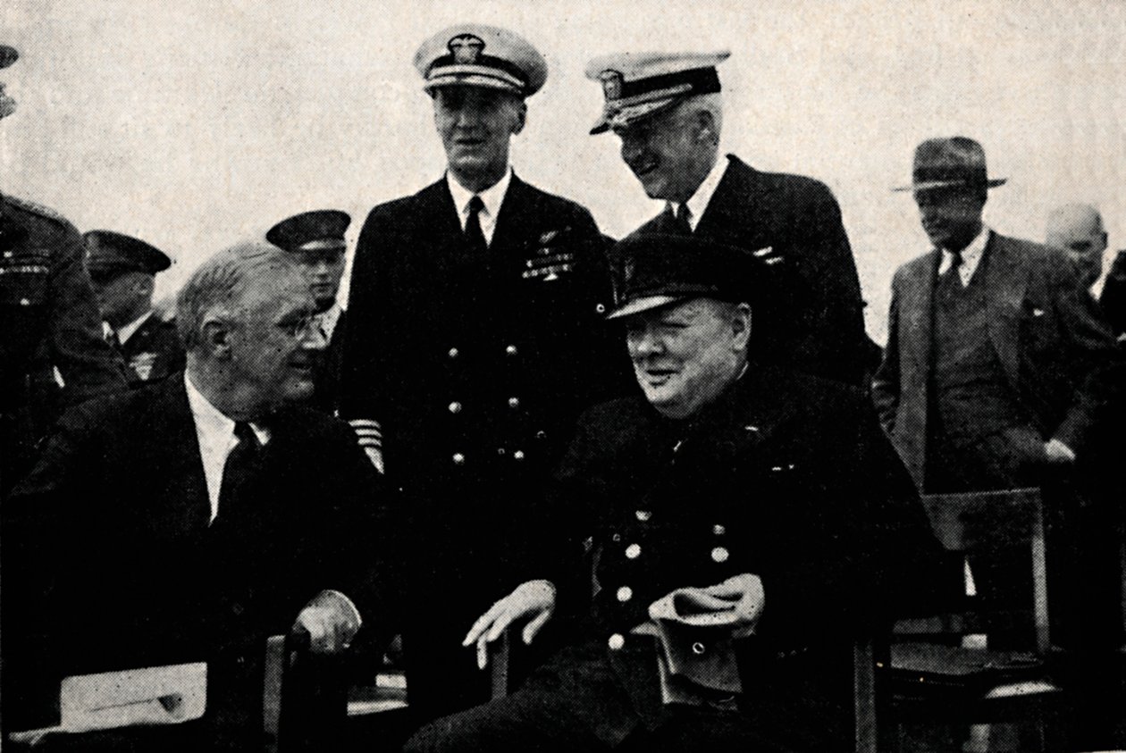 Amerikansk president og britisk premier, 14. august 1941, 1945. av Unbekannt