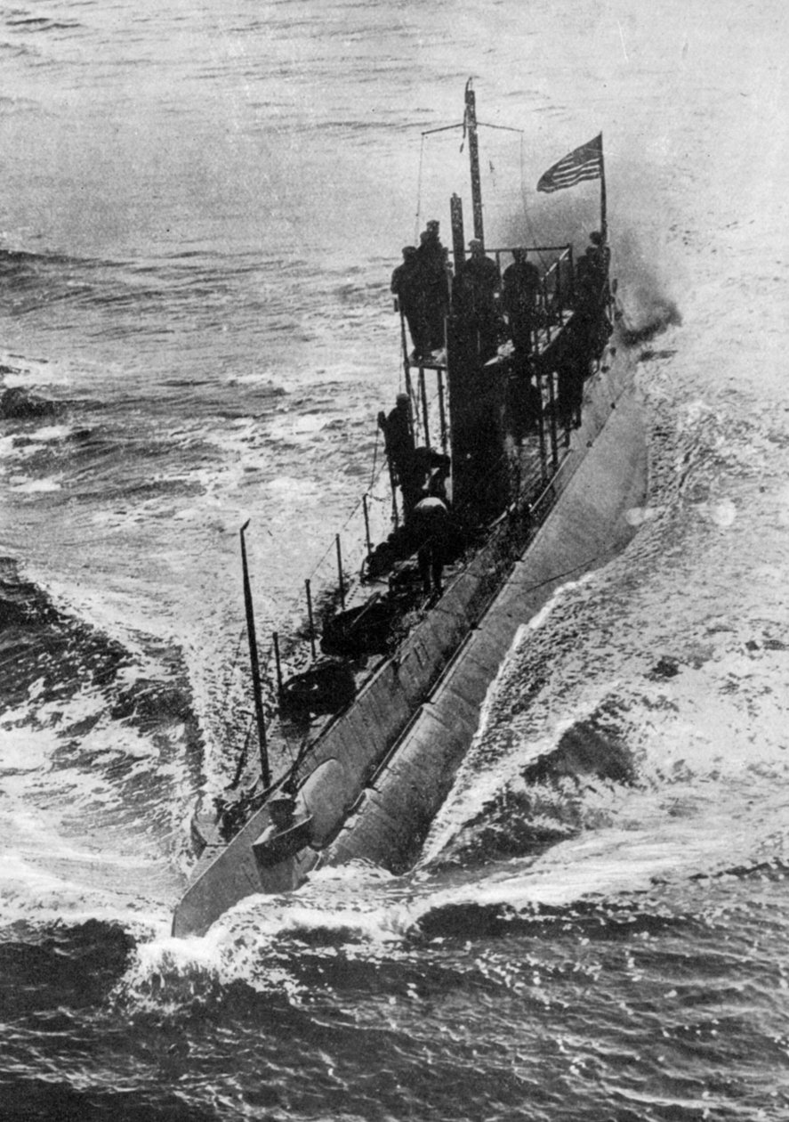 Amerikansk ubåt Beredskap i full fart, første verdenskrig, 1914-1918, c1920 av Unbekannt