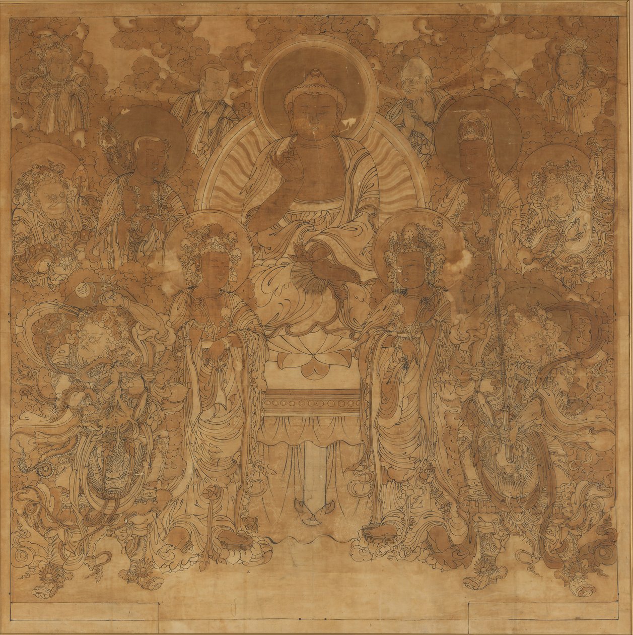 Amitabha Buddhas forsamling i det vestlige paradis, sent på 1700- og tidlig på 1800-tallet. av Unbekannt