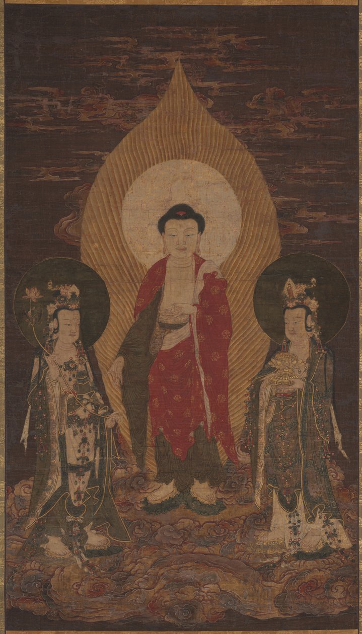 Amitabha-triaden, muligens 1400-tallet. av Unbekannt