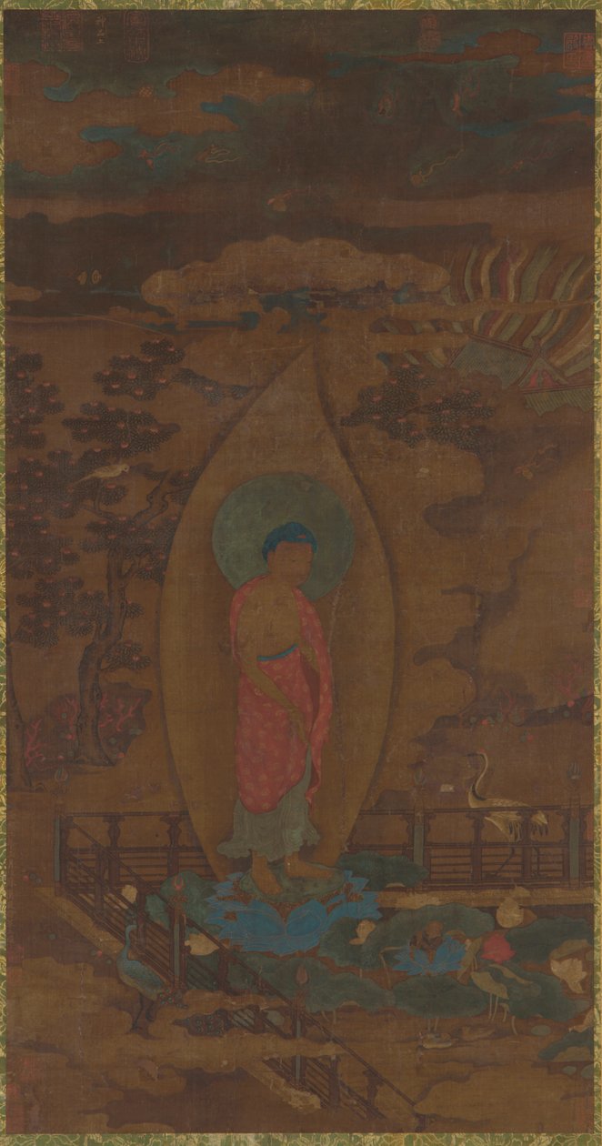 Amitabha velkommen en sjel til paradis, Ming-dynastiet, 1500-1700-tallet. av Unbekannt
