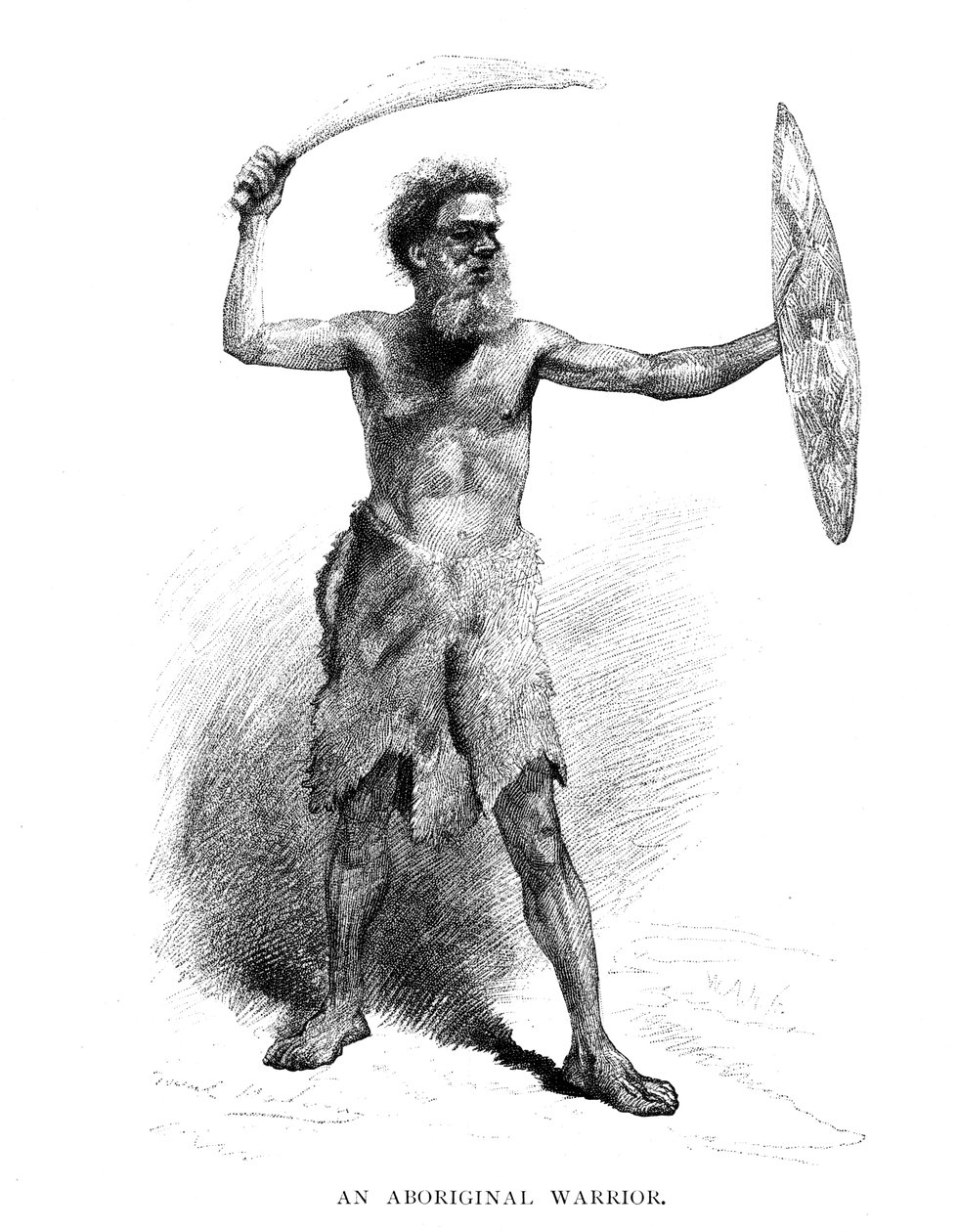 En aboriginal kriger, 1886 av Unbekannt