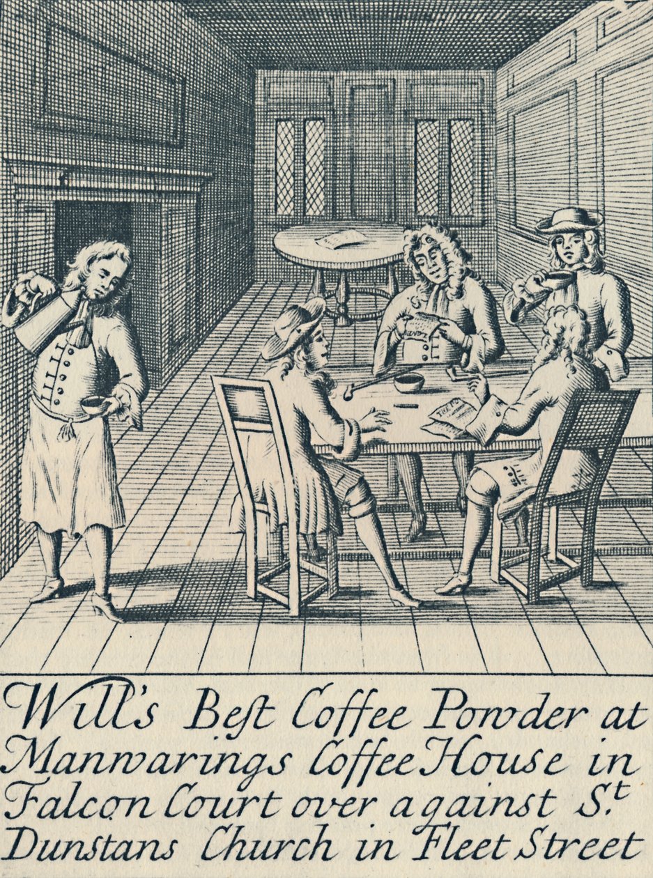 En annonse for Wills Coffee House ca. 1700, 1944. av Unbekannt