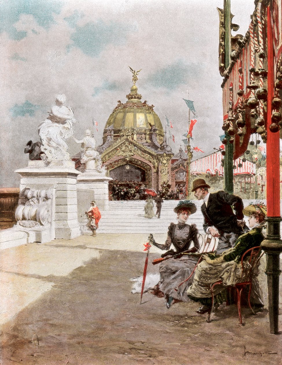 En ettermiddag på utstillingen, 1889 av Unbekannt
