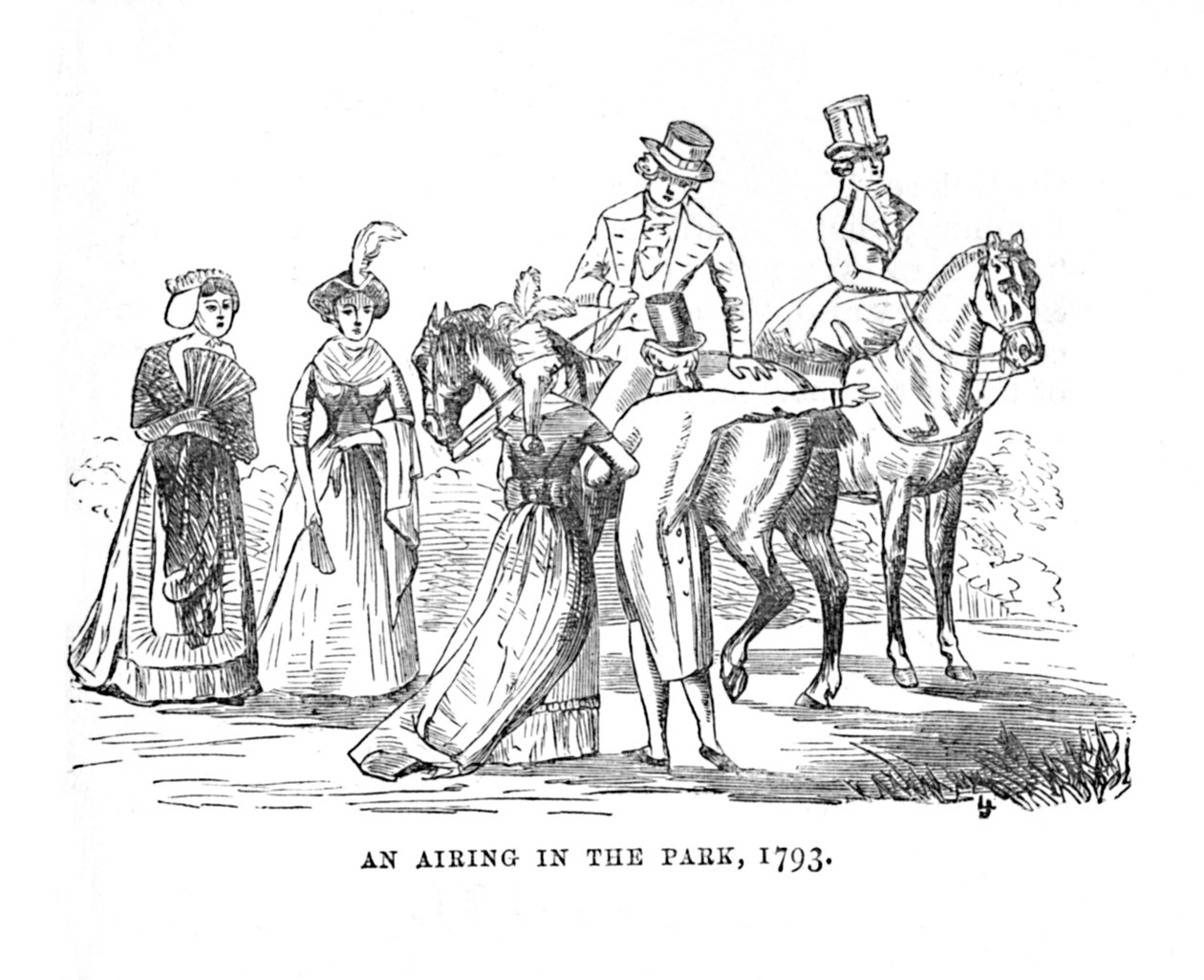 An Airing in the Park, 1793, c1870 av Unbekannt