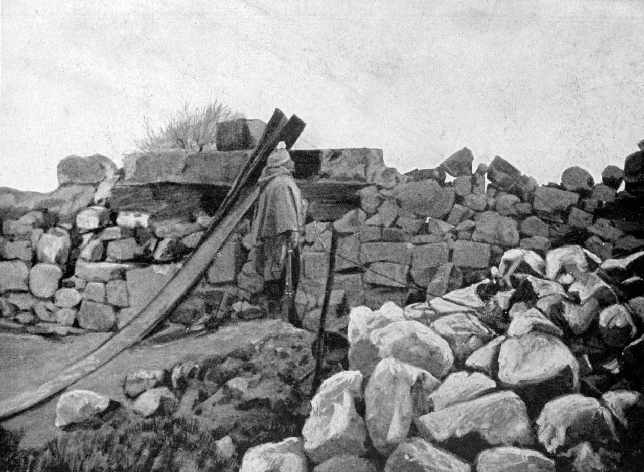 En algerisk soldat på vaktvakt, Artois, Frankrike, 1915 av Unbekannt