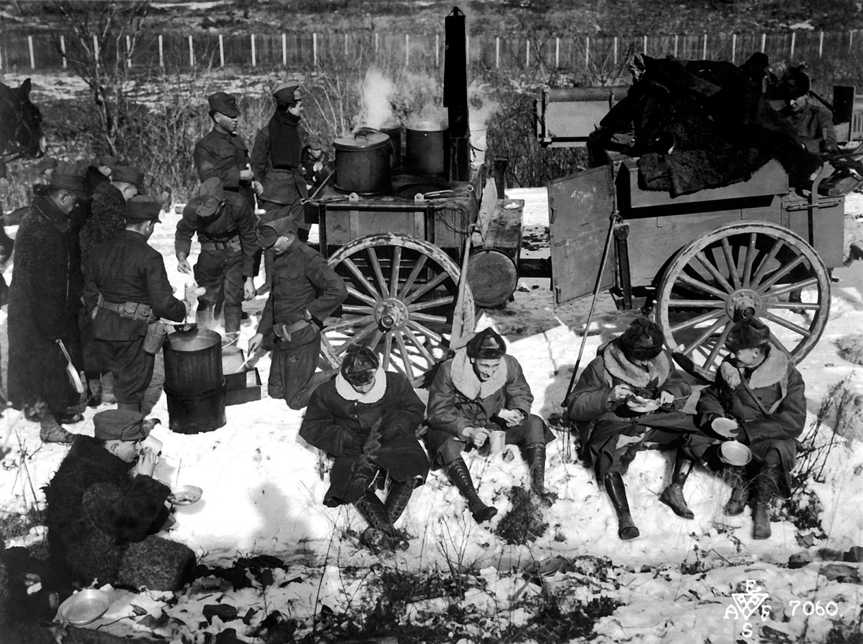 En amerikansk infanterileir i Sibir, Russland, desember 1918. av Unbekannt