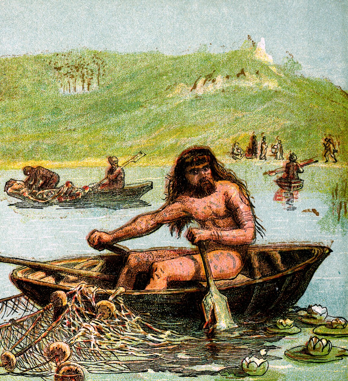 En eldgammel brite i båten sin, c1850 av Unbekannt