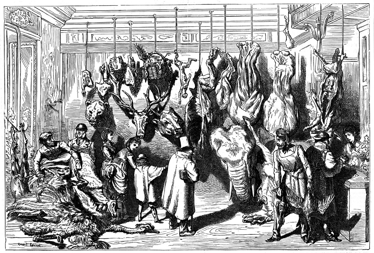 En engelsk slakter, Boulevard Haussmann, Paris, 1871 av Unbekannt