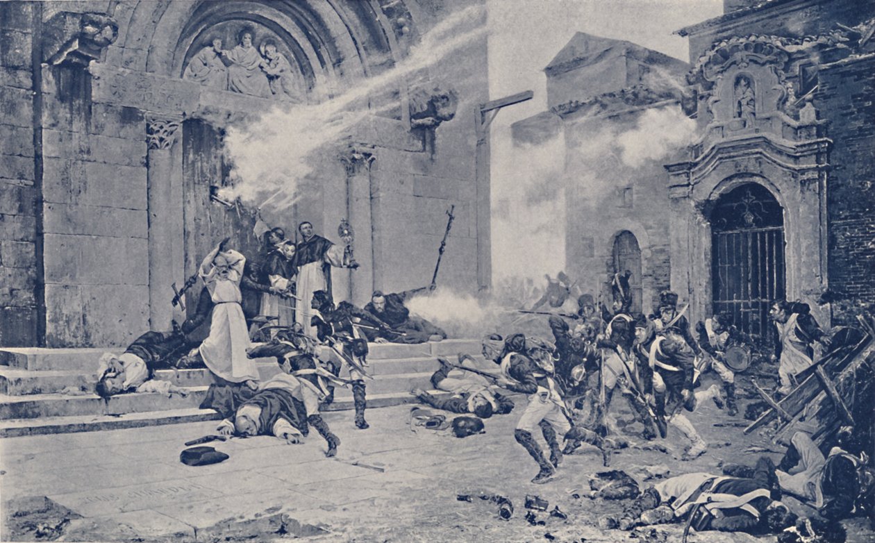 En episode av beleiringen av Saragossa, c1808-1809, 1896 av Unbekannt