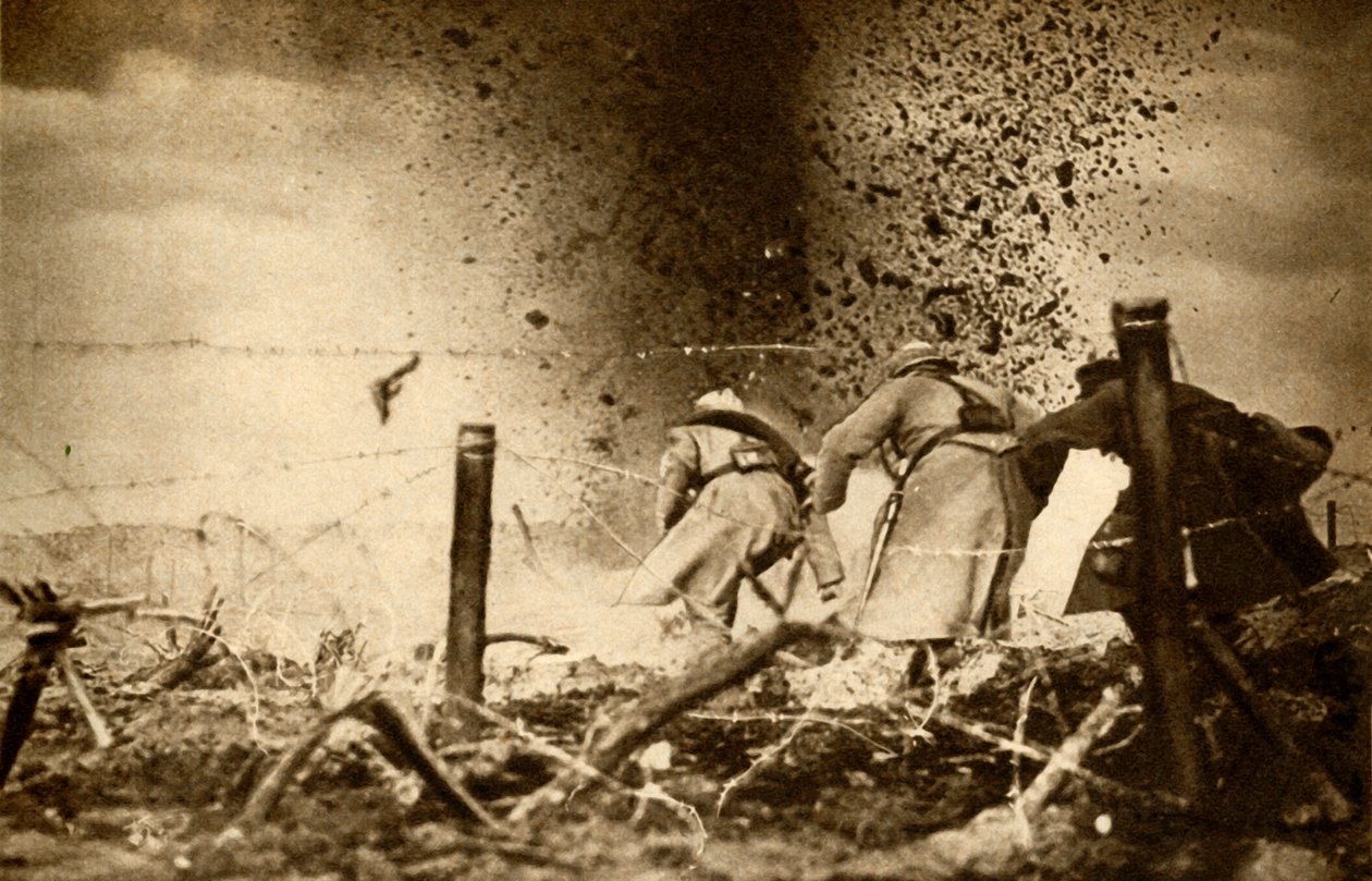 En H.E. granateksplodering, første verdenskrig, 1914-1918, 1933. av Unbekannt