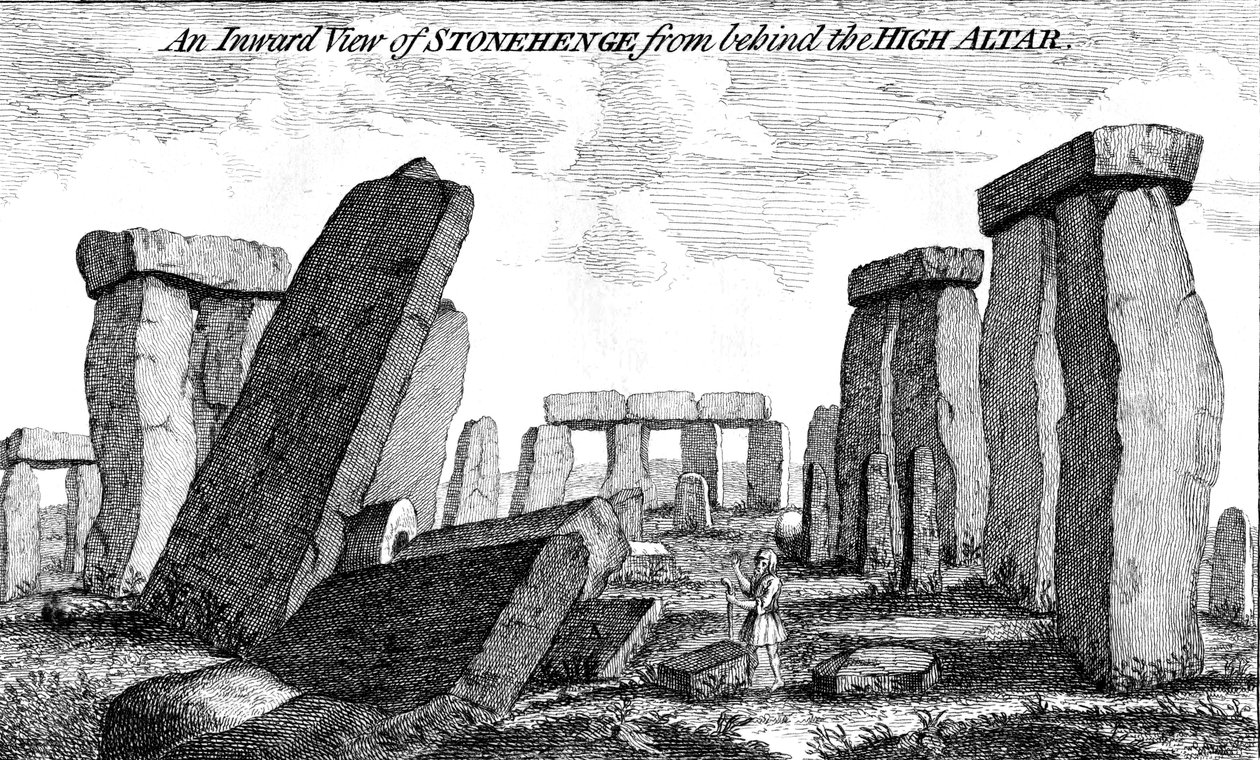 Et utsikt innover av Stonehenge fra bak Høyalteret, 1760 av Unbekannt